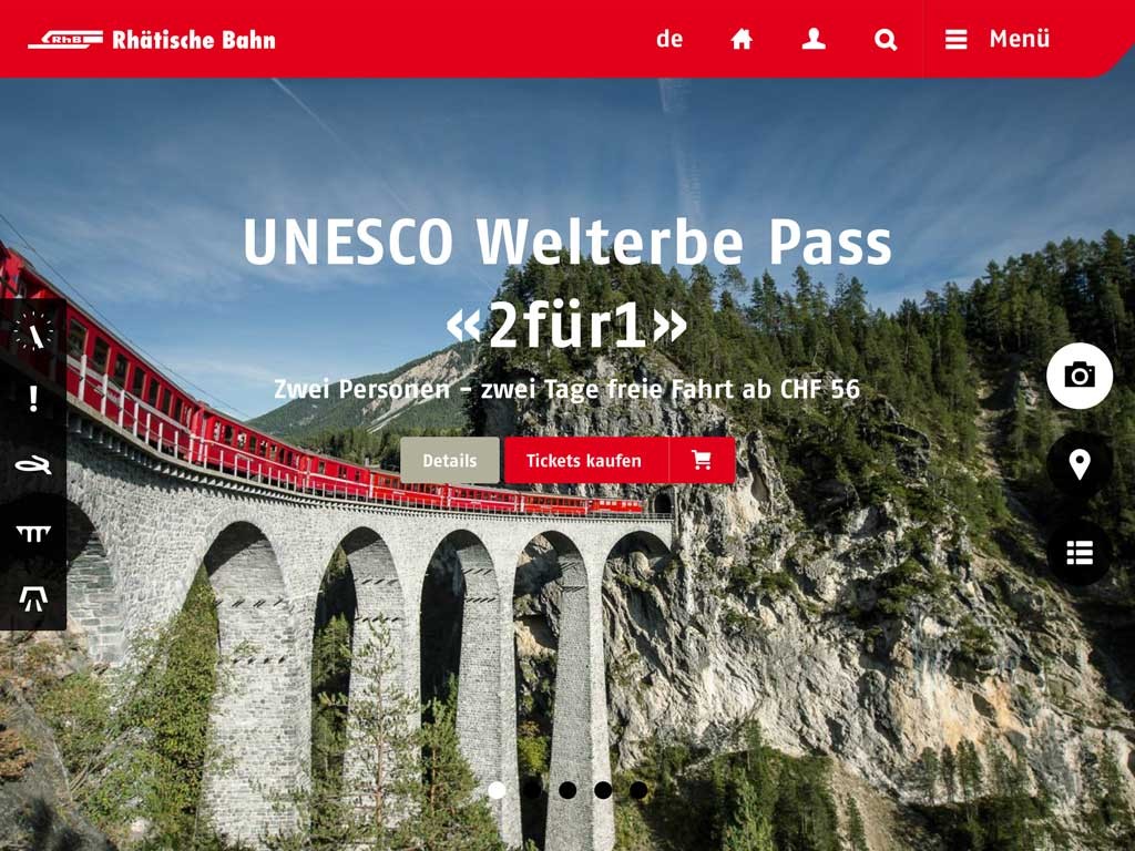 Screenshot von rhb.ch
